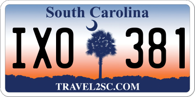 SC license plate IXO381