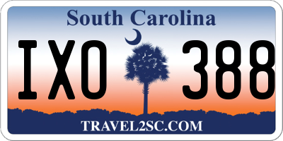 SC license plate IXO388