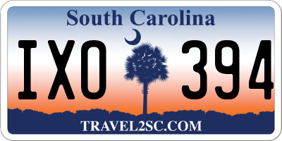 SC license plate IXO394
