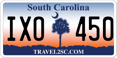 SC license plate IXO450