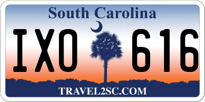 SC license plate IXO616