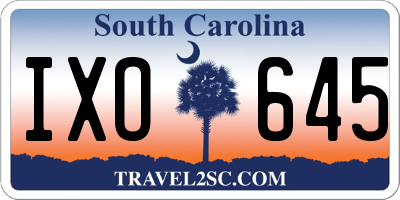 SC license plate IXO645