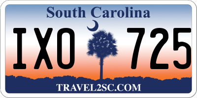 SC license plate IXO725