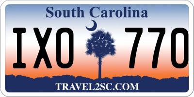 SC license plate IXO770