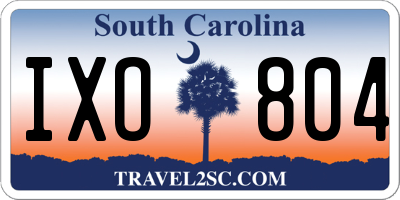 SC license plate IXO804