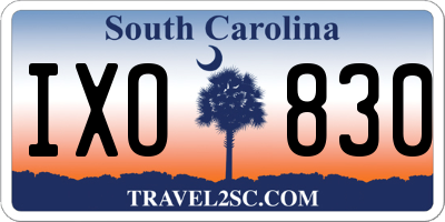 SC license plate IXO830
