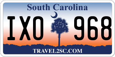 SC license plate IXO968