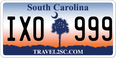SC license plate IXO999