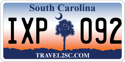 SC license plate IXP092