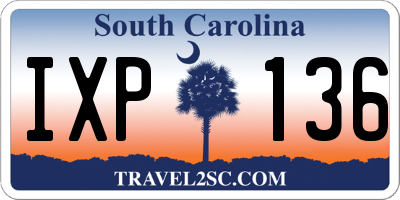SC license plate IXP136