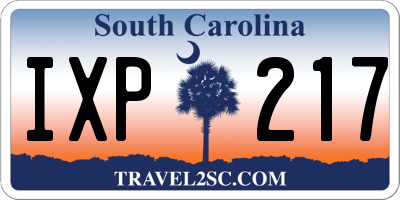 SC license plate IXP217