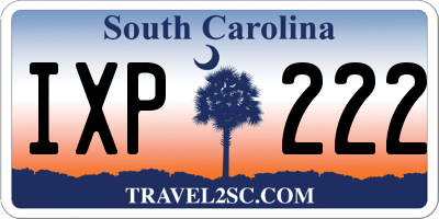 SC license plate IXP222