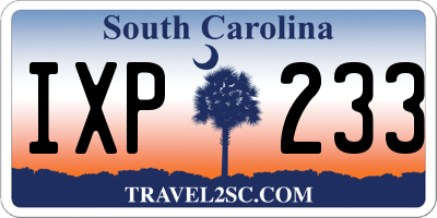 SC license plate IXP233