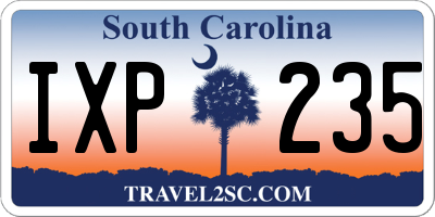 SC license plate IXP235