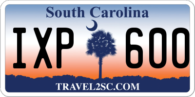 SC license plate IXP600