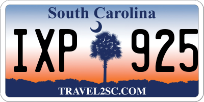 SC license plate IXP925