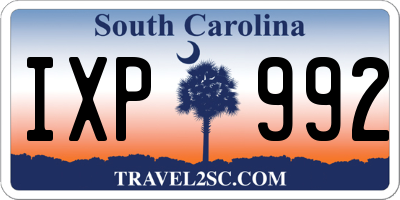 SC license plate IXP992