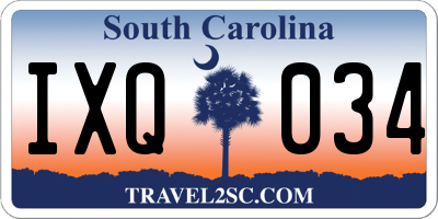 SC license plate IXQ034