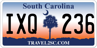 SC license plate IXQ236