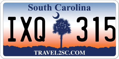 SC license plate IXQ315