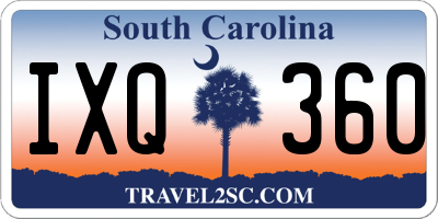 SC license plate IXQ360