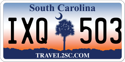SC license plate IXQ503