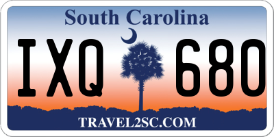 SC license plate IXQ680