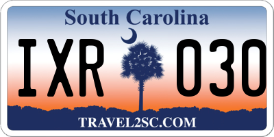 SC license plate IXR030