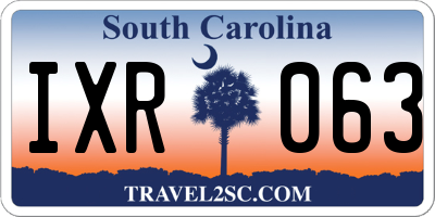 SC license plate IXR063