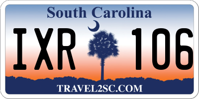 SC license plate IXR106