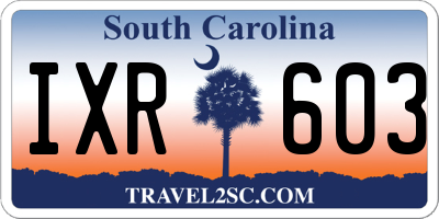 SC license plate IXR603