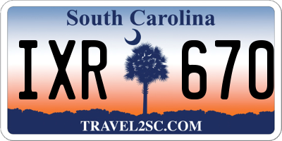 SC license plate IXR670