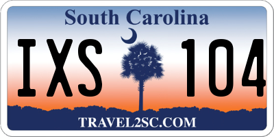 SC license plate IXS104
