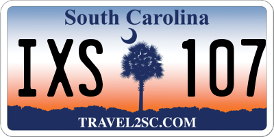 SC license plate IXS107