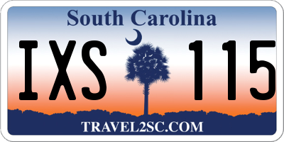 SC license plate IXS115
