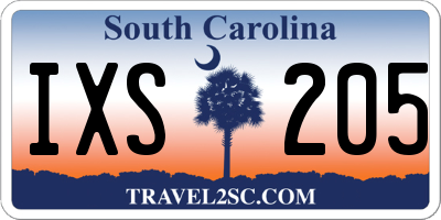 SC license plate IXS205