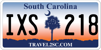 SC license plate IXS218