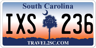 SC license plate IXS236