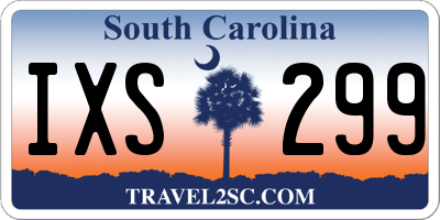 SC license plate IXS299