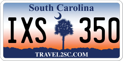 SC license plate IXS350