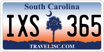 SC license plate IXS365