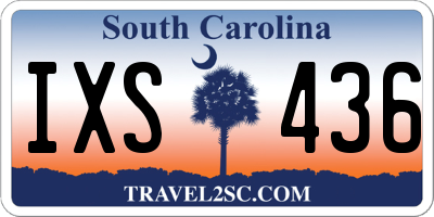 SC license plate IXS436