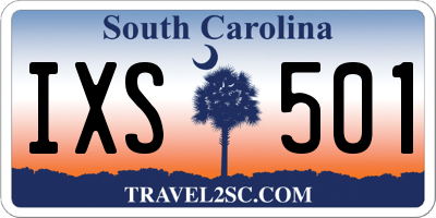 SC license plate IXS501