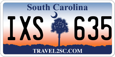 SC license plate IXS635