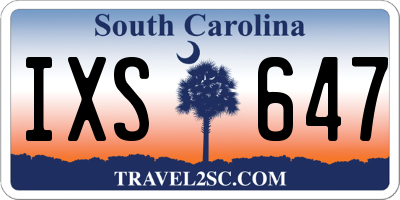 SC license plate IXS647