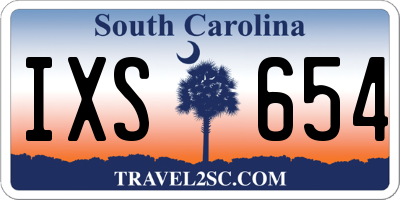 SC license plate IXS654