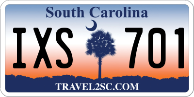 SC license plate IXS701