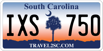 SC license plate IXS750