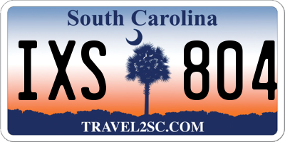 SC license plate IXS804