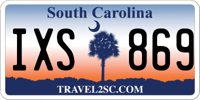 SC license plate IXS869